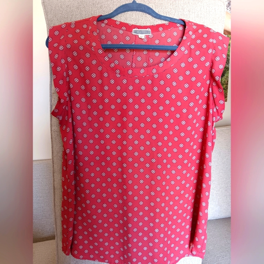 PLEIONE Orange Marmalade Sleaveless Blouse